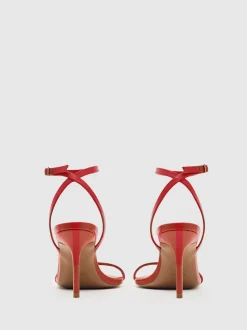 Cuir rouge - Sandales à talons aiguilles à bretelles Reiss Charlotte