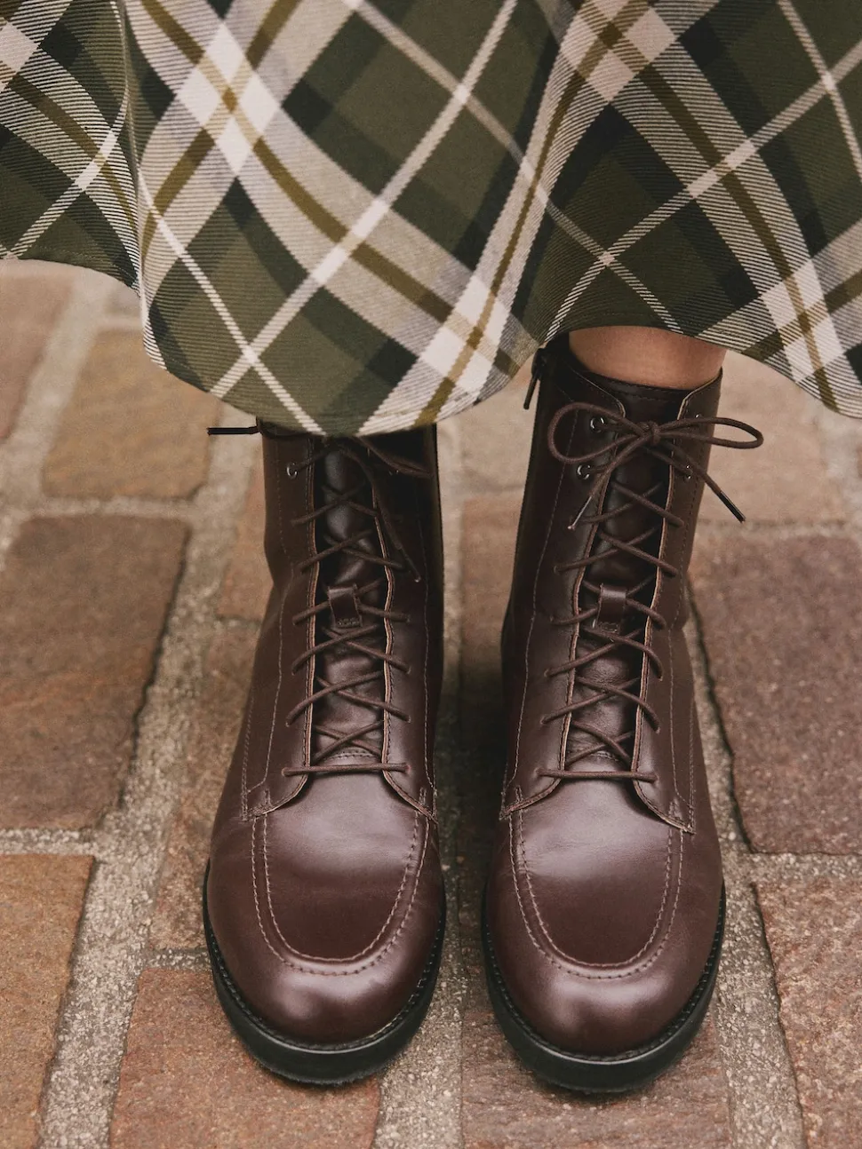 Cuir rouge bourgogne - Bottines Forever Comfort® à lacets