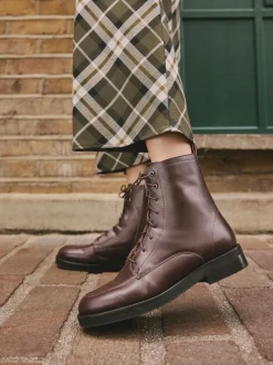 Cuir rouge bourgogne - Bottines Forever Comfort® à lacets