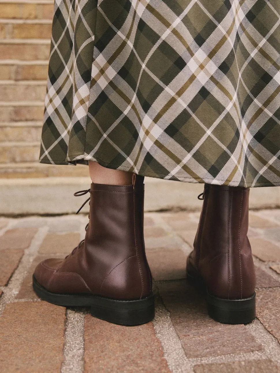 Cuir rouge bourgogne - Bottines Forever Comfort® à lacets