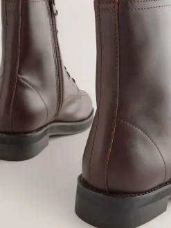 Cuir rouge bourgogne - Bottines Forever Comfort® à lacets