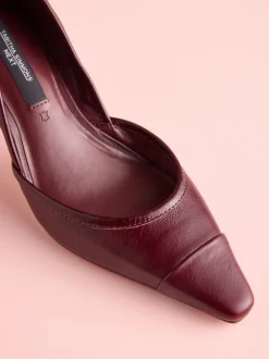 Cuir rouge bourgogne - Tabitha Simmons x Next Mary Grace talons en cuir à bout pointu