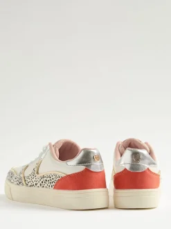 Cuir véritable multicolore à pois blancs - Baskets basses Love & Roses Mix Flatform Comfort
