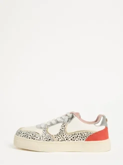 Cuir véritable multicolore à pois blancs - Baskets basses Love & Roses Mix Flatform Comfort