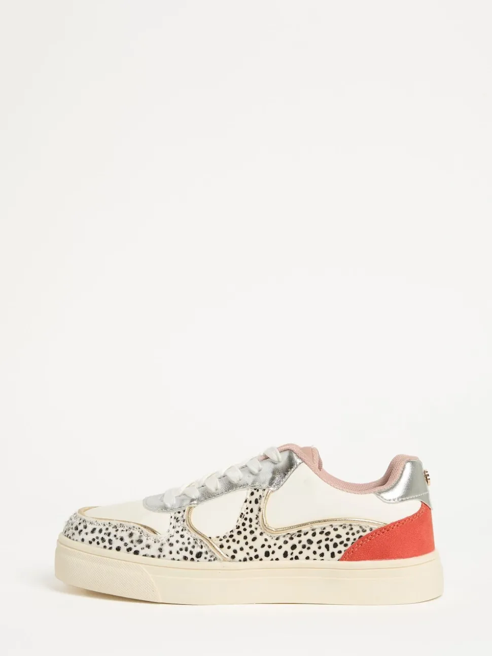 Cuir véritable multicolore à pois blancs - Baskets basses Love & Roses Mix Flatform Comfort