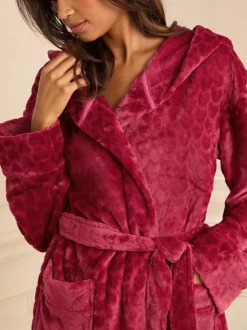 Cœur rouge à liserés - Robes de chambre Love & Roses douillet