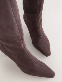 Daim marron chocolat - Bottes à talons Forever Comfort® à bout pointu