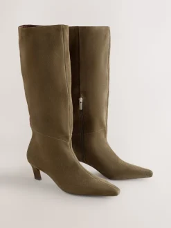 Daim vert kaki - Bottes à talons Forever Comfort® à bout pointu