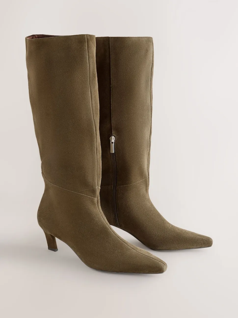 Daim vert kaki - Bottes à talons Forever Comfort® à bout pointu