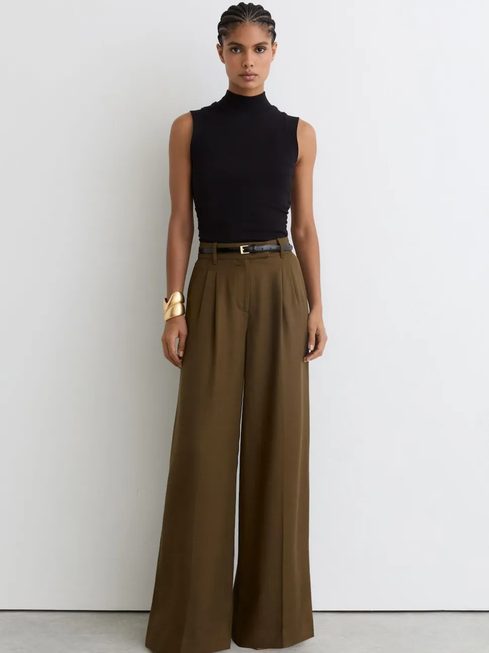 Débardeur Reiss Simone à col montant en coton extensible