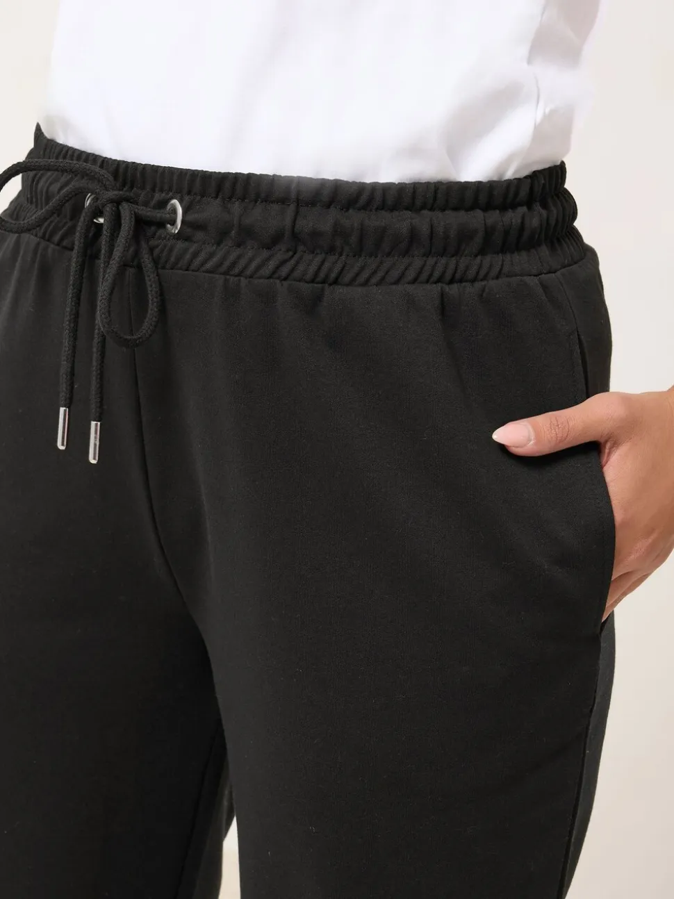 Denim Noir - Pantalon de jogging Yours Curve à taille nouée