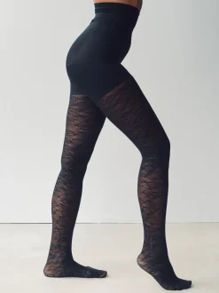 Dentelle noire - Collants gainants fesses, ventre et cuisses