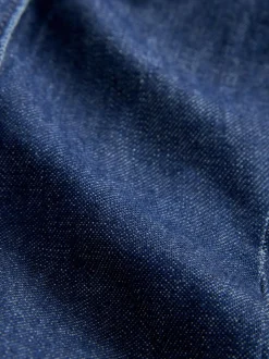 Délavage bleu - Chemise en denim ajustée à manches longues à taille cintrée