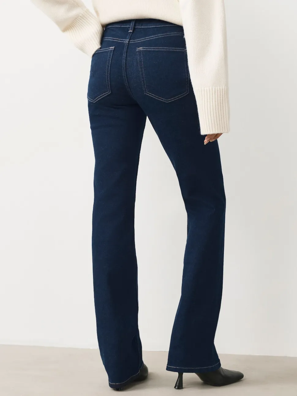 Délavage bleu - Jean bootcut Extensible taille Milieu