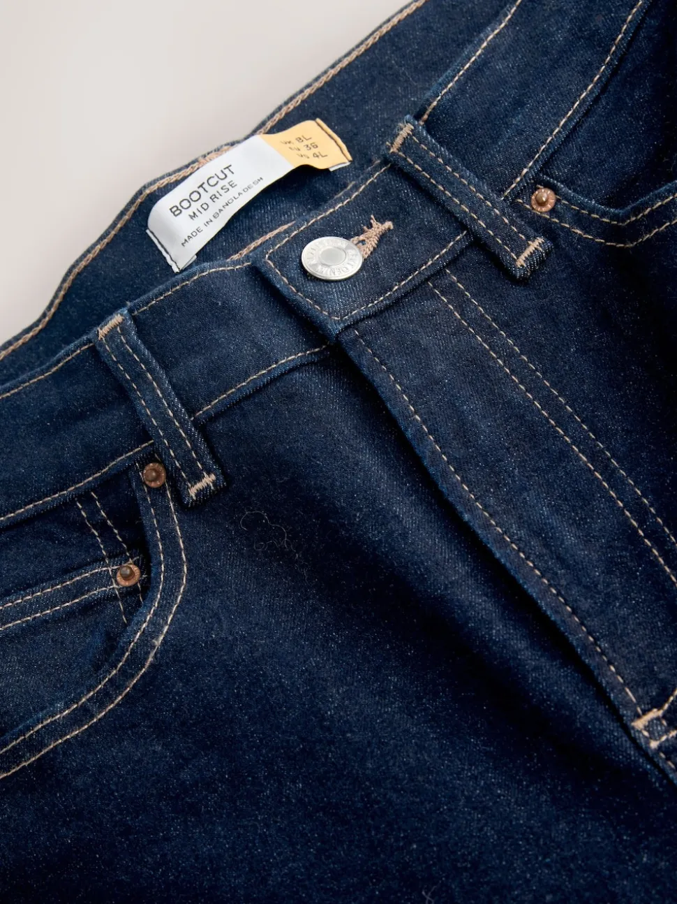 Délavage bleu - Jean bootcut Extensible taille Milieu