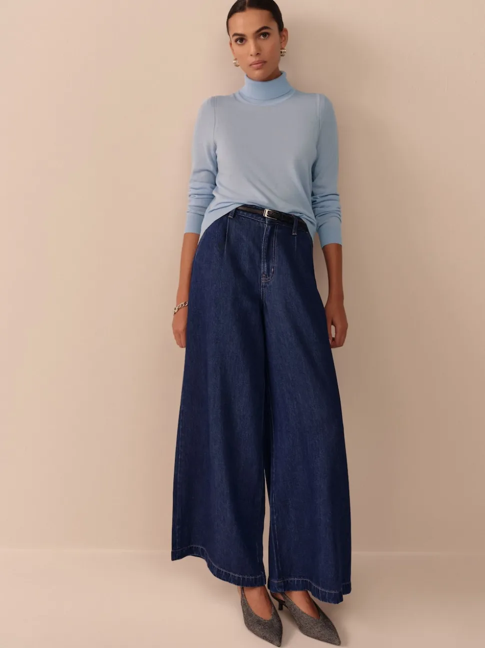 Délavage bleu - Jean large N. Premium Palazzo