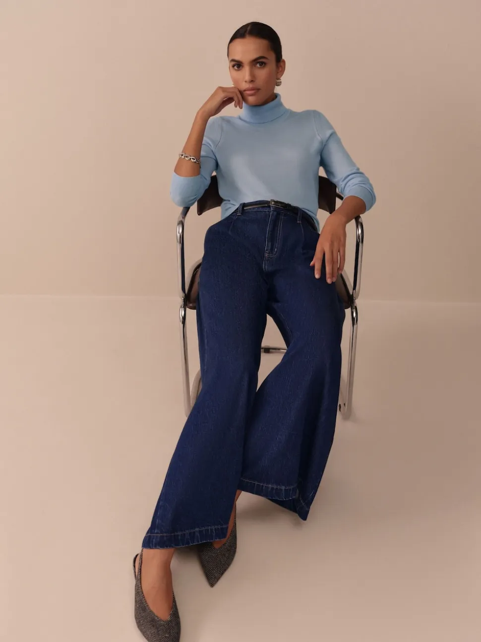 Délavage bleu - Jean large N. Premium Palazzo