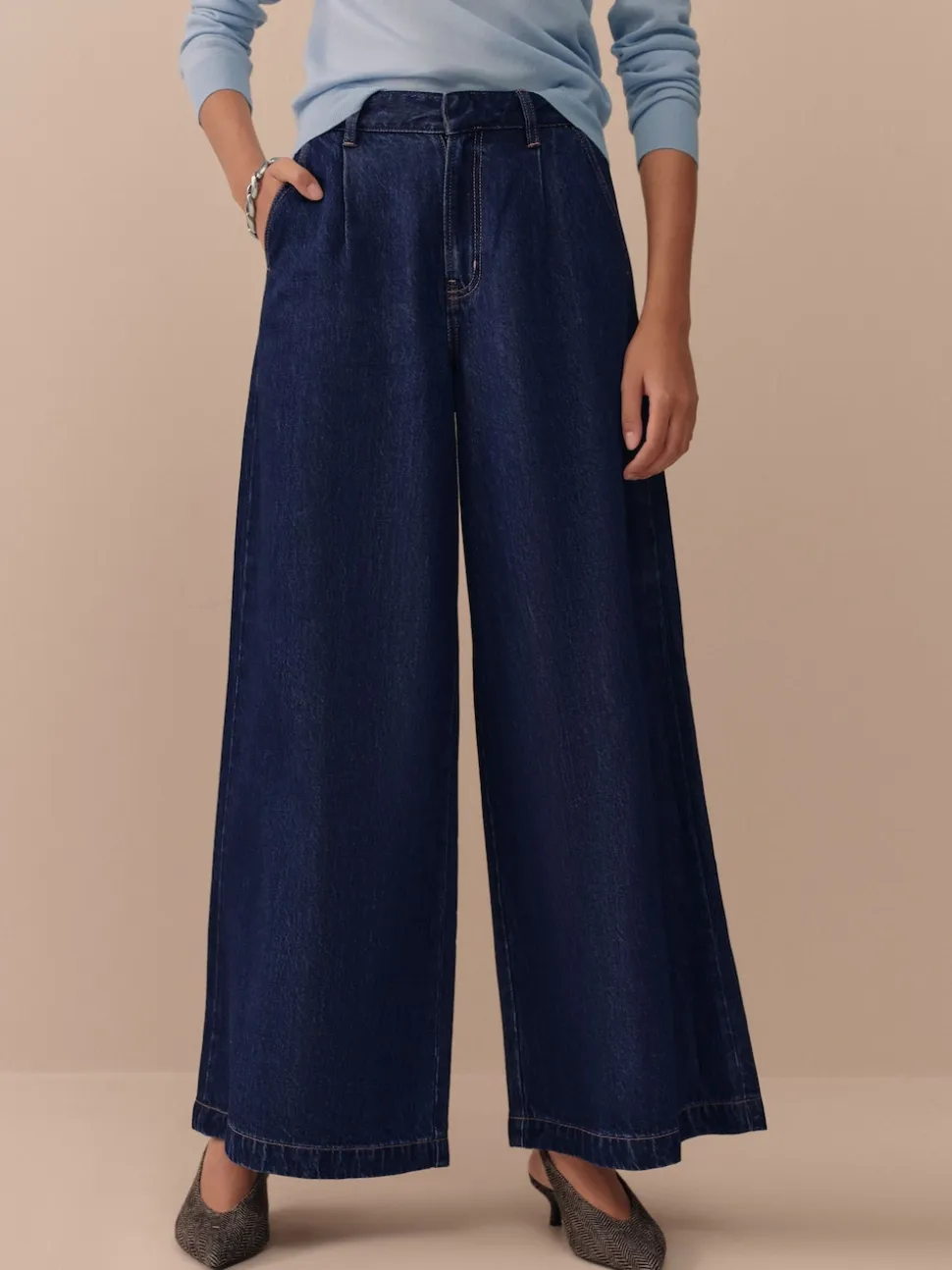 Délavage bleu - Jean large N. Premium Palazzo