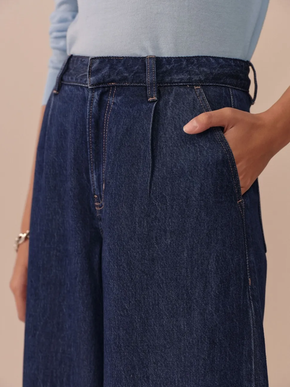 Délavage bleu - Jean large N. Premium Palazzo