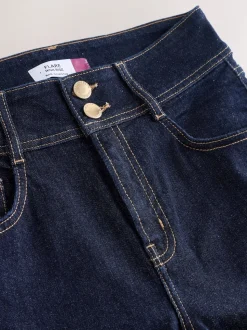 Délavage bleu - Jean évasé extensible à taille haute