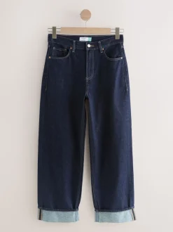 Délavage bleu - Jeans Boyfriend Turn Up
