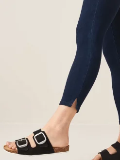 Délavage bleu - Leggings courts en jersey