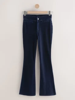 Délavage bleu - Leggings évasés en jersey de denim