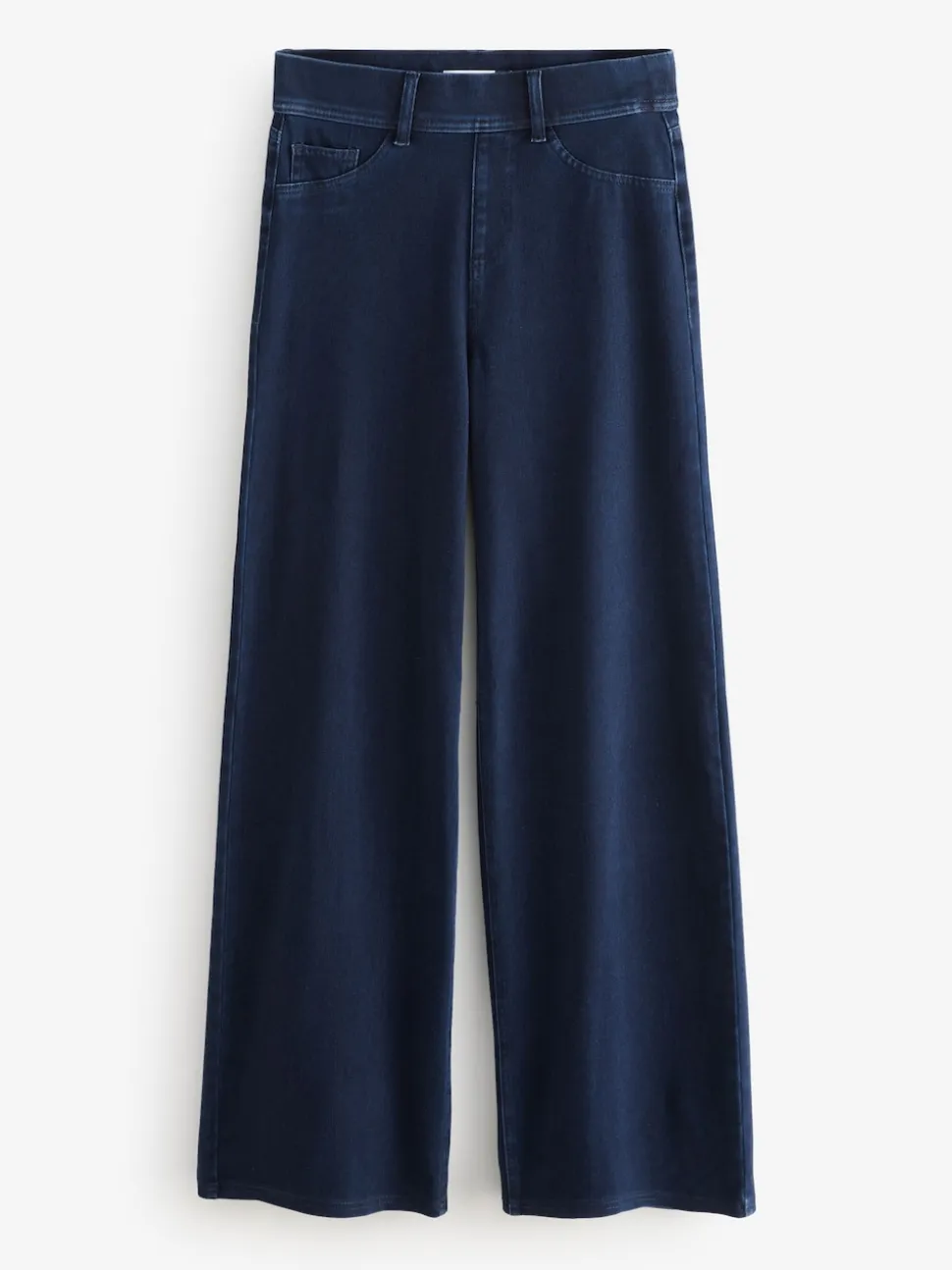 Délavage bleu - Pantalon large en denim de jersey