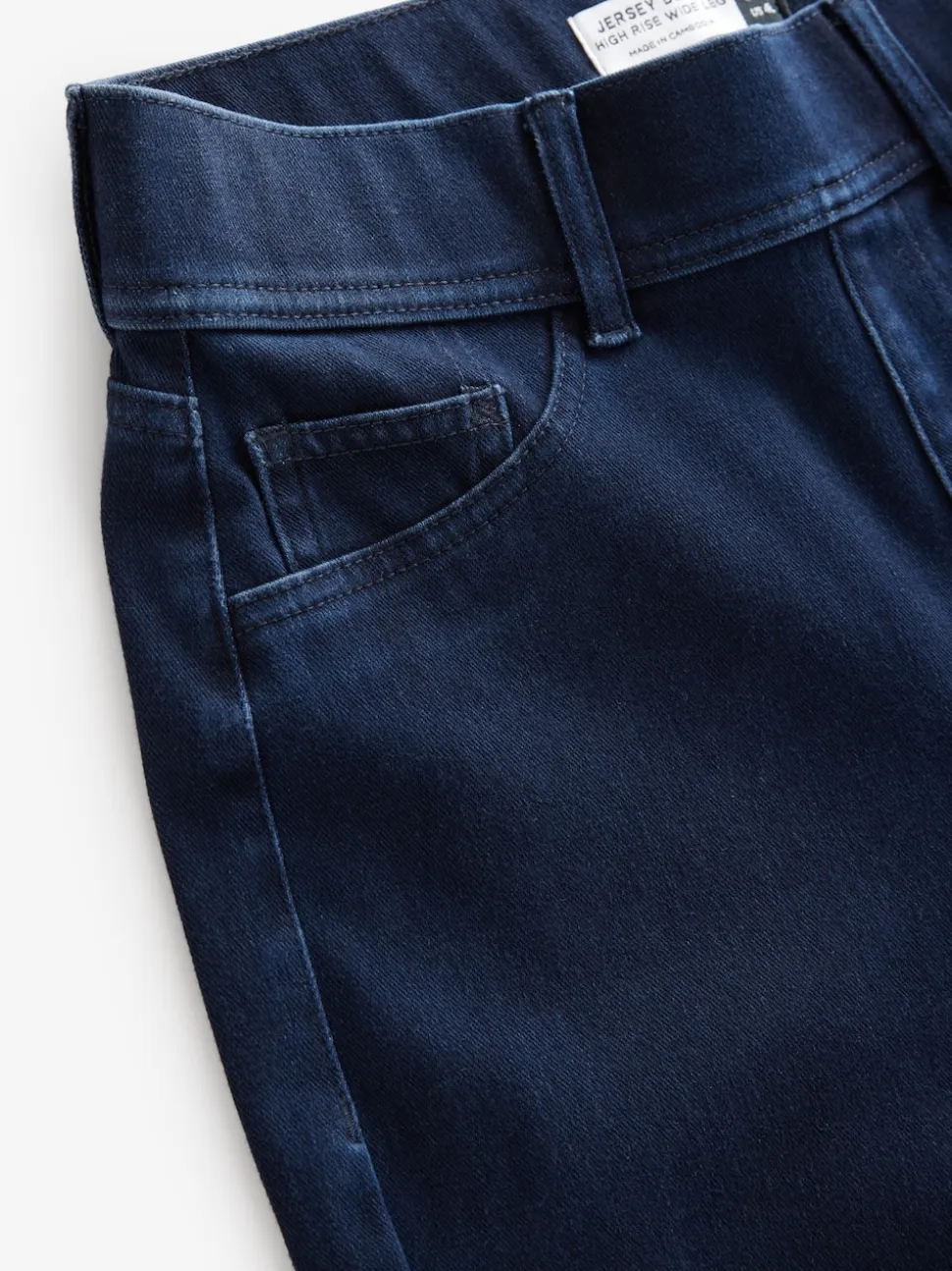 Délavage bleu - Pantalon large en denim de jersey