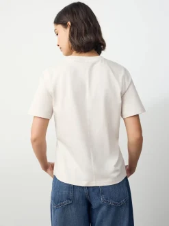 Ecru/Marine - Lot de 2 t-shirts Supima à manches courtes