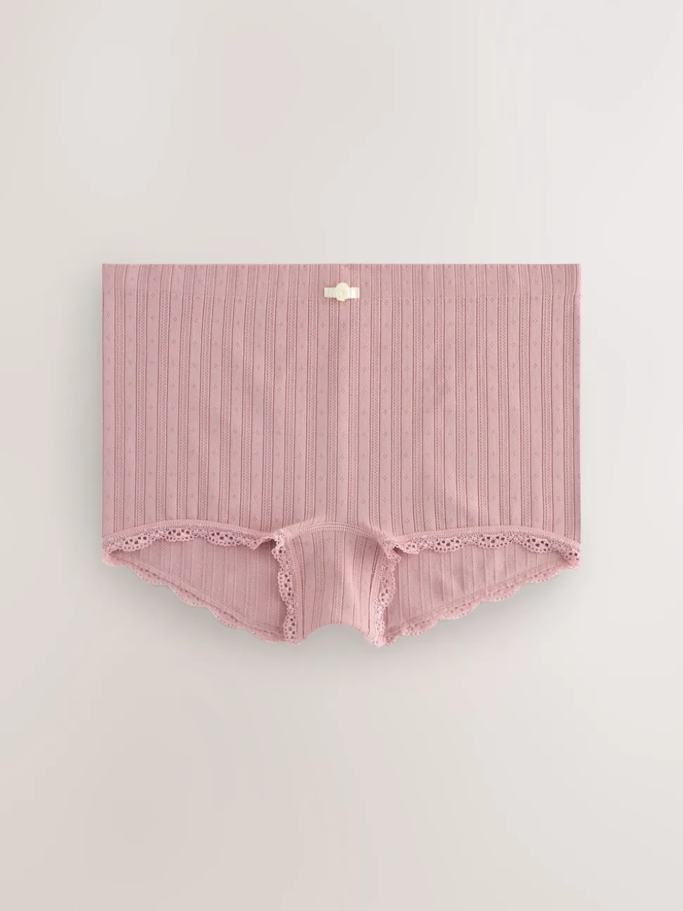 Ecru/Rose - Lot de 3 culottes sans coutures en pointelle