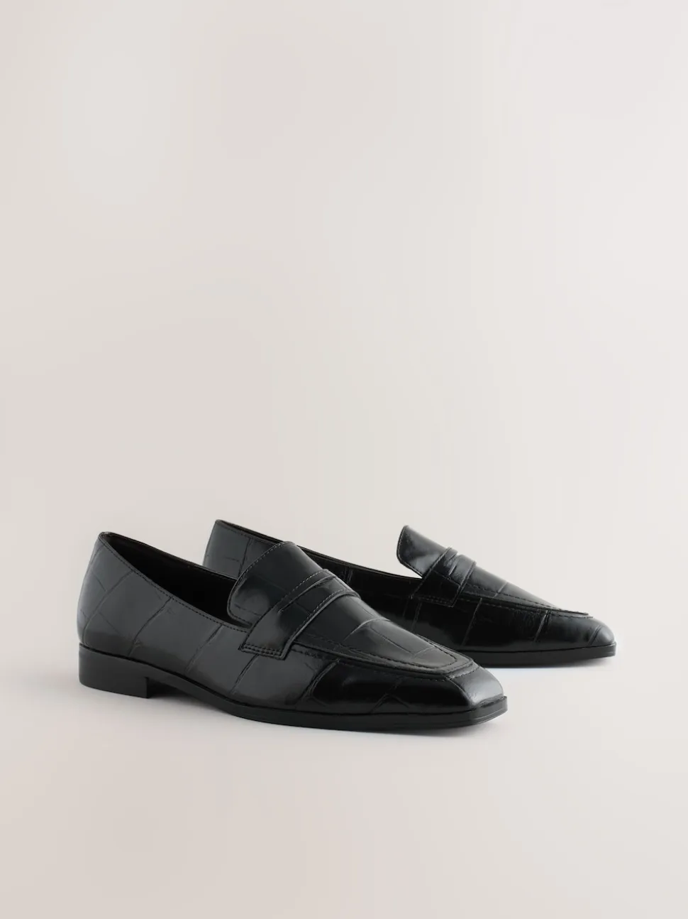 Effet Croc noir - Mocassins Forever Comfort® à bout carré