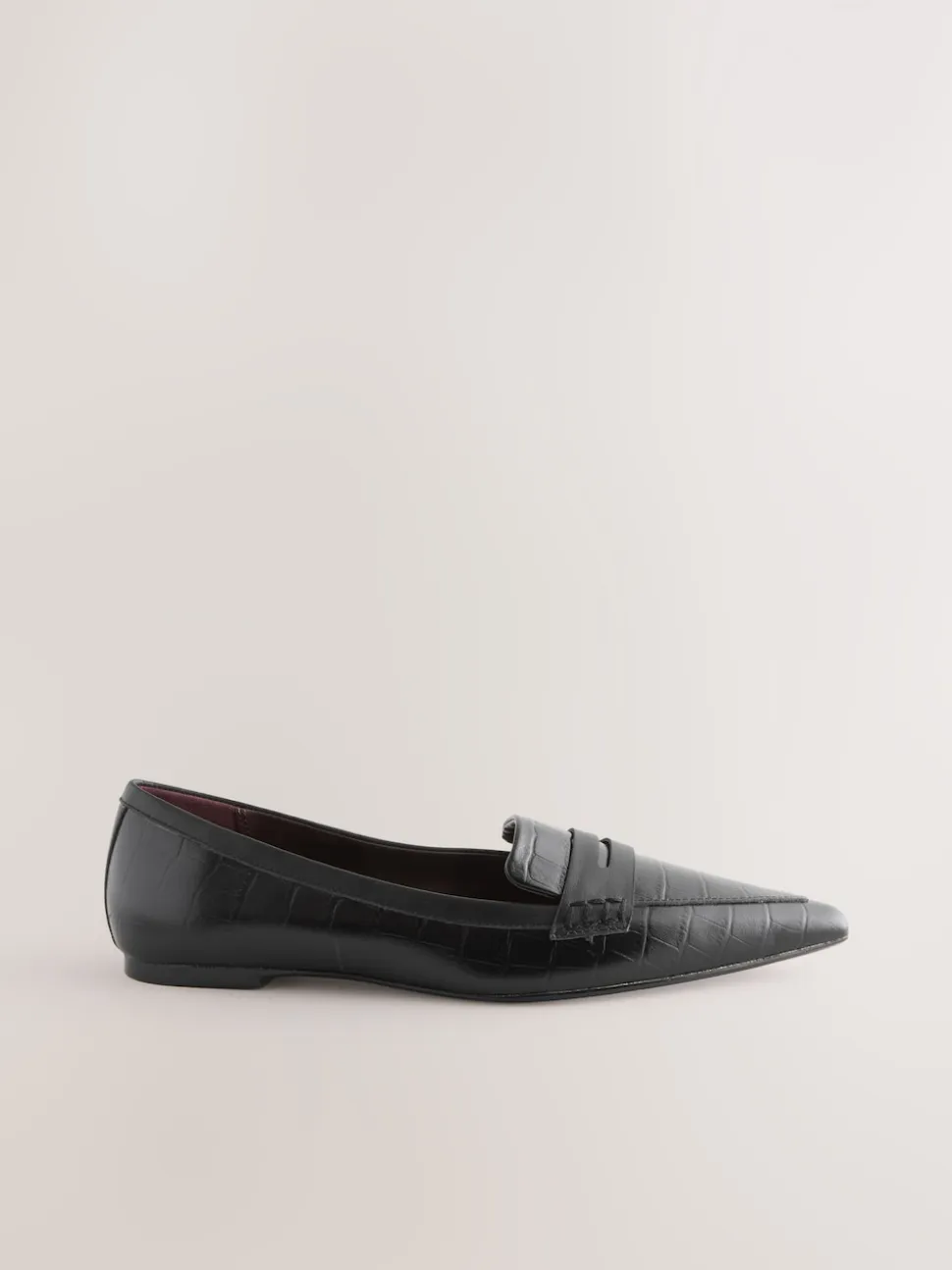 Effet croco Noir en relief - Mocassins Forever Comfort® Premium en cuir à bout pointu