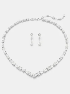 Ensemble de bijoux Swarovski Mesmera en plaqué rhodium à découpes mixtes