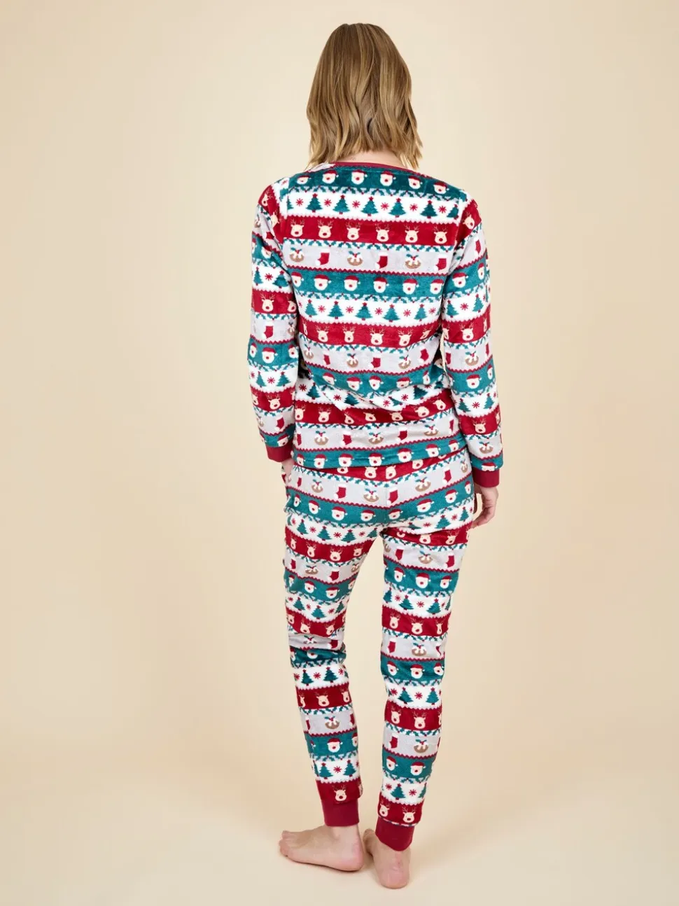 Ensemble de pyjama JoJo Maman Bébé en polaire à motif foire de Noël pour femme