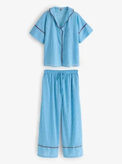 Ensemble pyjama long oversize en voile de coton à rayures Your Nibs Skinny