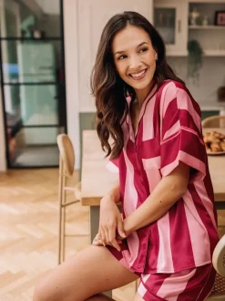 Ensemble Pyjamas court oversize en Satin à Rayure Their Nibs