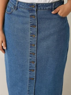 Evans boutonné Denim Jupes