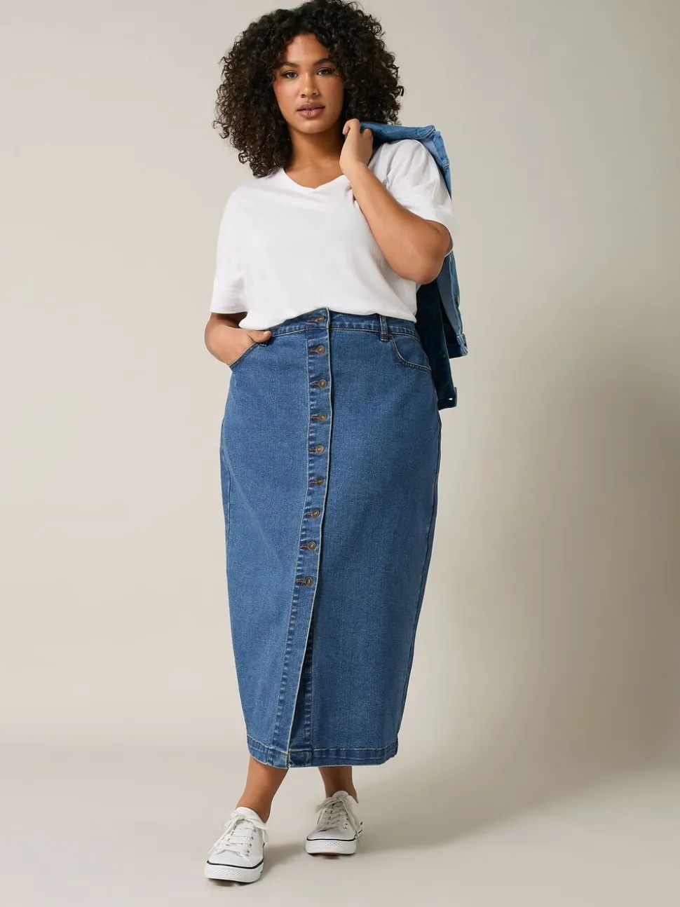 Evans boutonné Denim Jupes