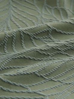 Feuille vert kaki texturée - Maillot de bain plongeant et galbant avec contrôle du ventre
