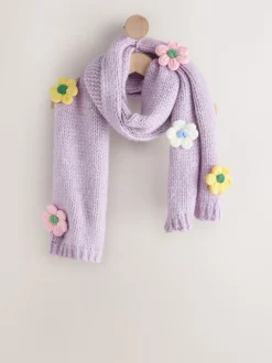 Fleur de lilas - Écharpe épaisse en maille à la main