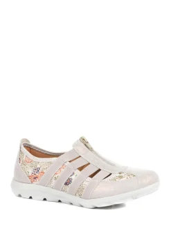 Fleuri - Chaussures Pavers en cuir décontractées coupe large pour femme