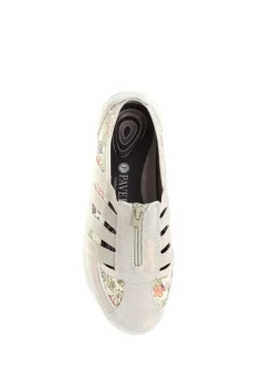 Fleuri - Chaussures Pavers en cuir décontractées coupe large pour femme
