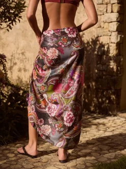Fleuri Multicolore Scénique - Maxi Sarong