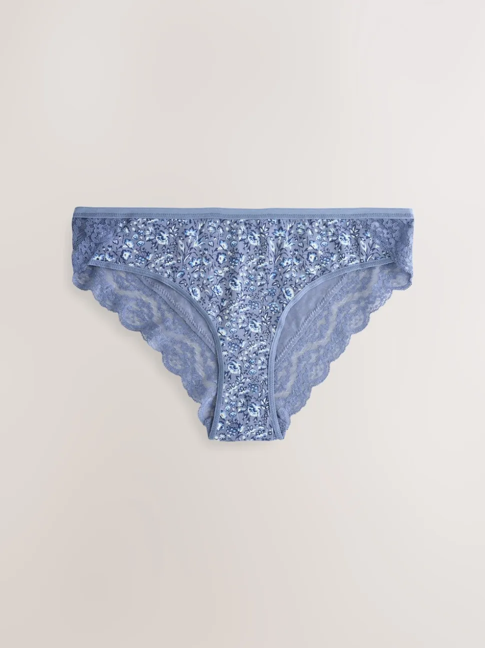 Floral Blue Ditsy - Lot de 4 culottes en coton et dentelle