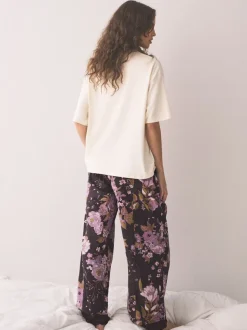 Floral pourpre - Pyjama à manches courtes