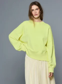 Fluo Lime - Sweat-shirt délavé à col rond