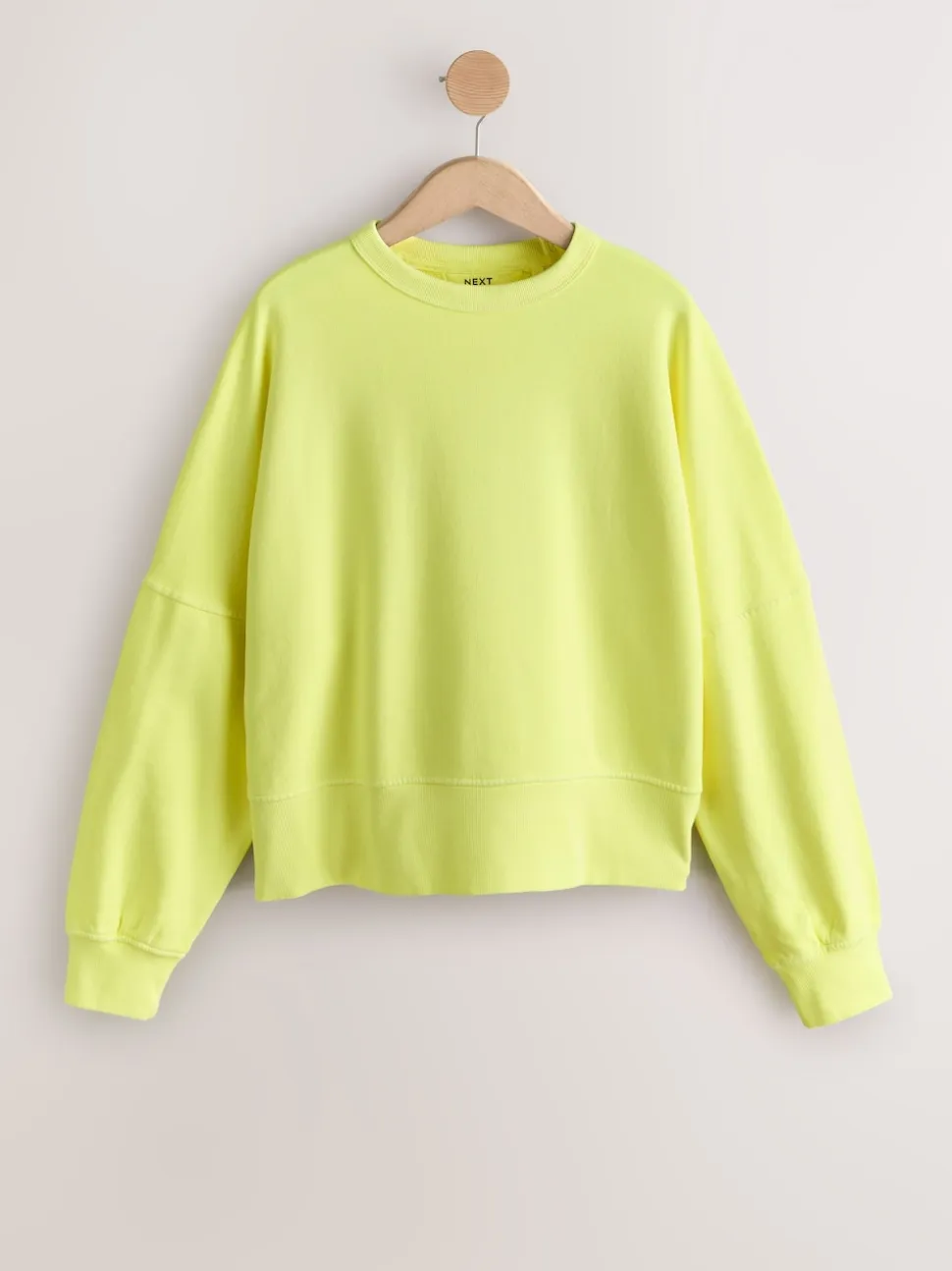 Fluo Lime - Sweat-shirt délavé à col rond