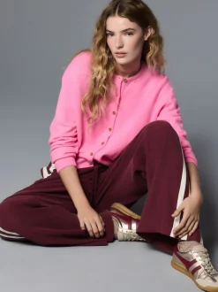 Fluro Rose - Cardigan tricoté à Col rond en laine