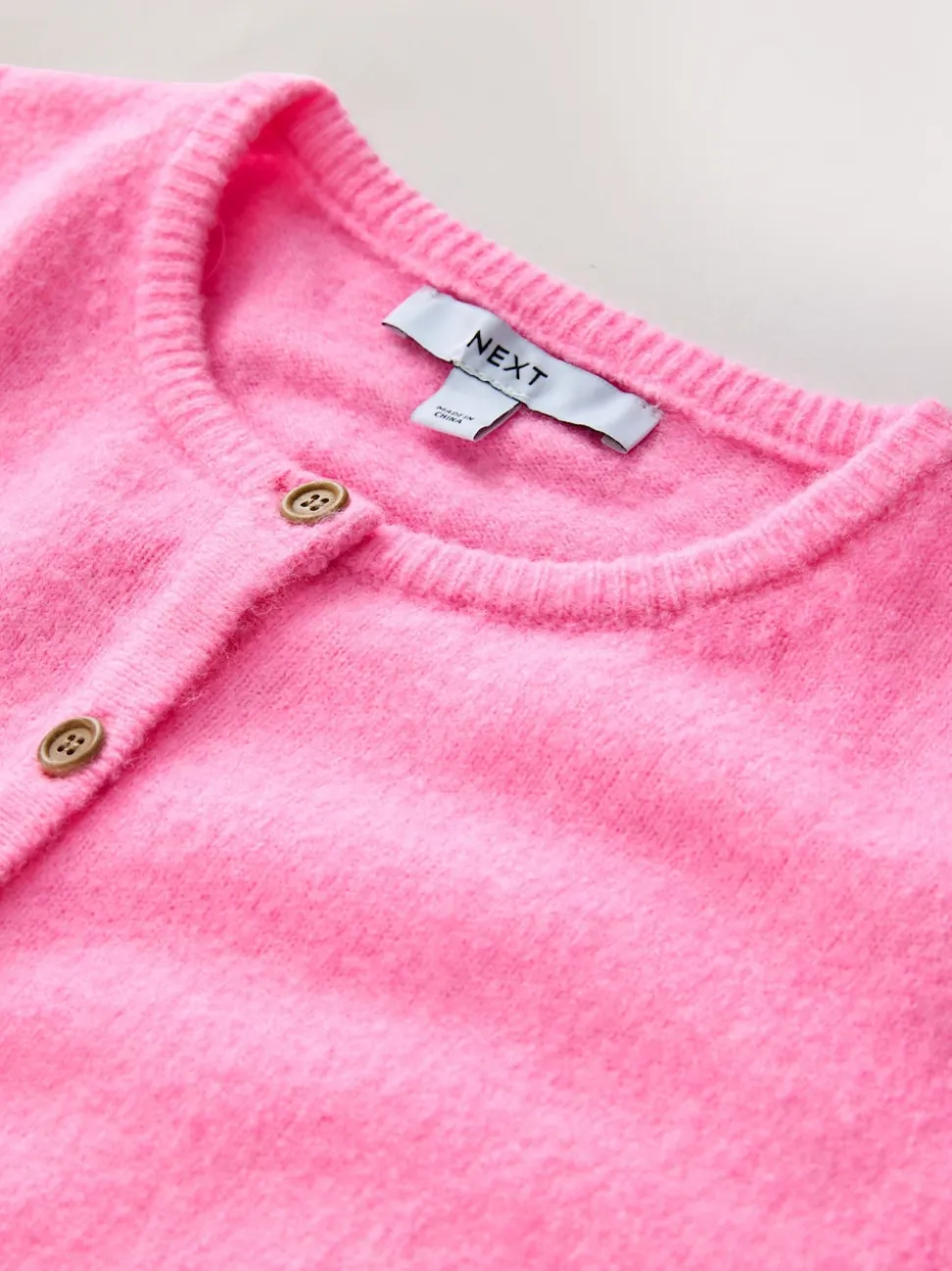 Fluro Rose - Cardigan tricoté à Col rond en laine